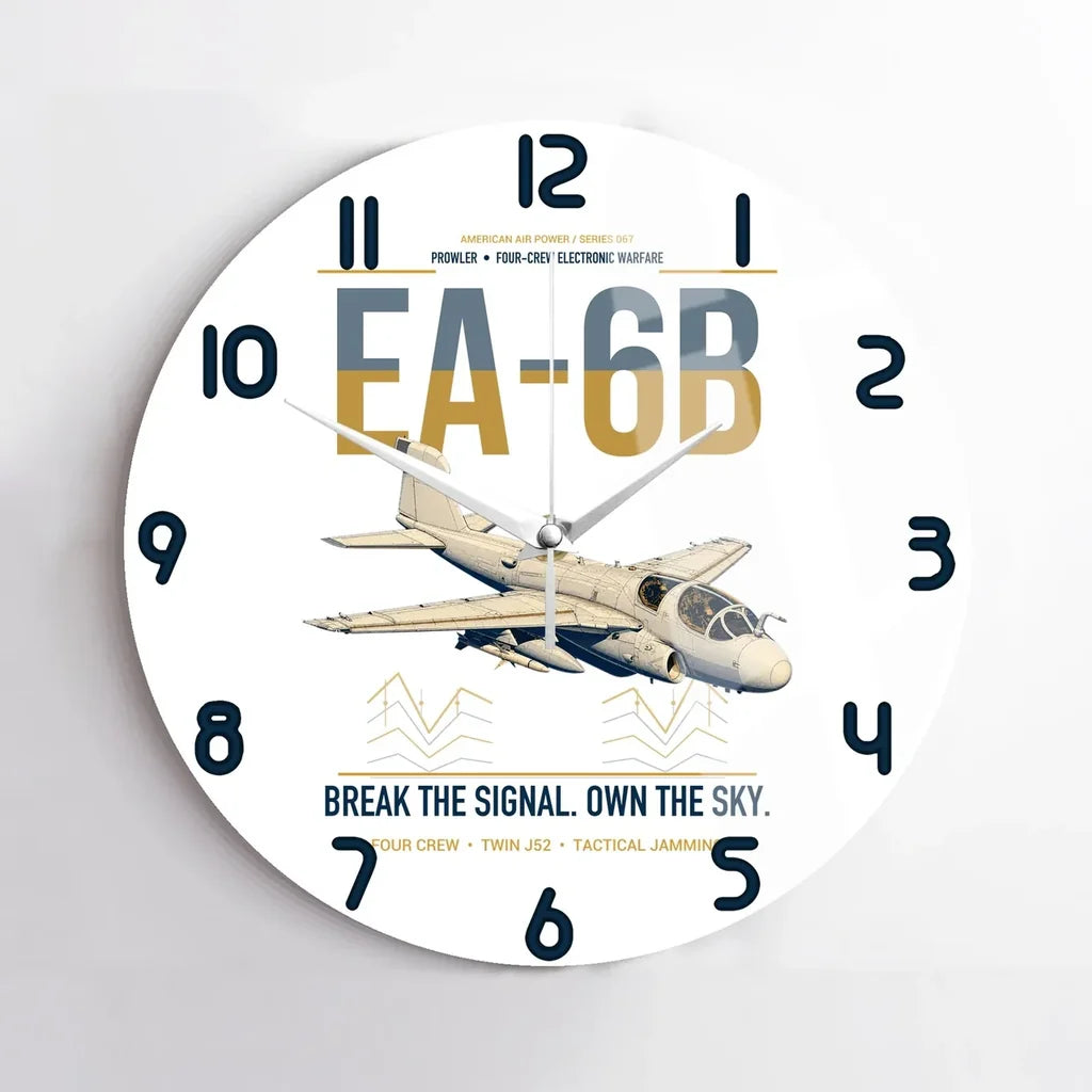 EA-6B Prowler design on white no frame wall clock