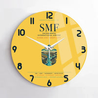 Thumbnail for Sacramento International Airport (SMF) design on yellow no frame wall clock
