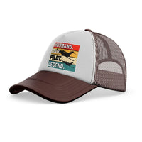 Thumbnail for Husband & Dad & Pilot & Legend trucker cap - brown