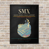 Thumbnail for Santa Maria Public Airport SMX vertical canvas print - framed - black background