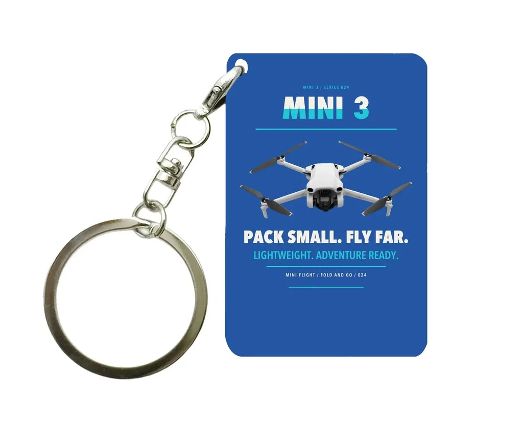 DJI Mini 3 Key Chain design on blue key chain