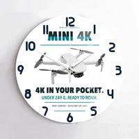 Thumbnail for DJI Mini 4K design on white no frame wall clock