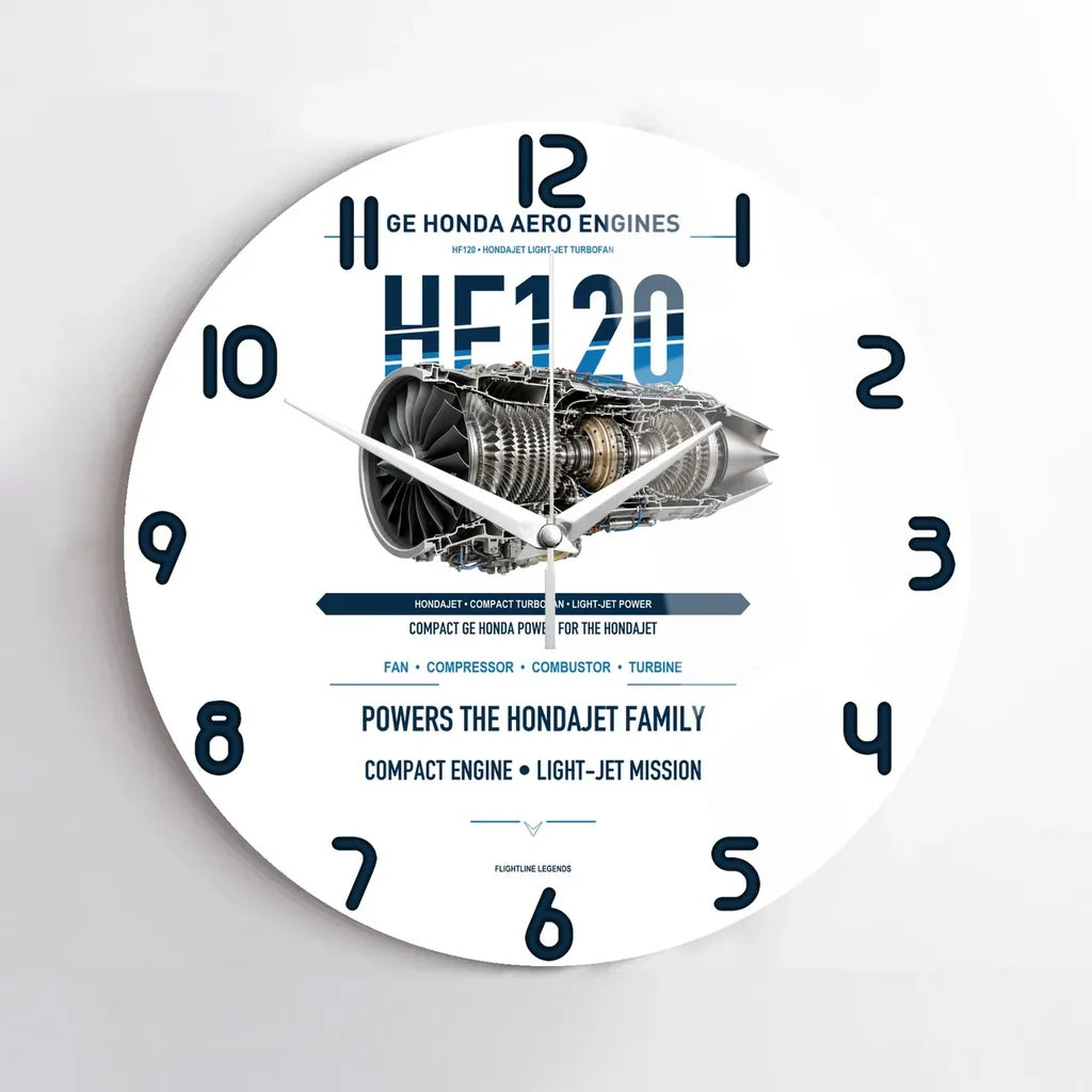 HF120 design on white no frame wall clock