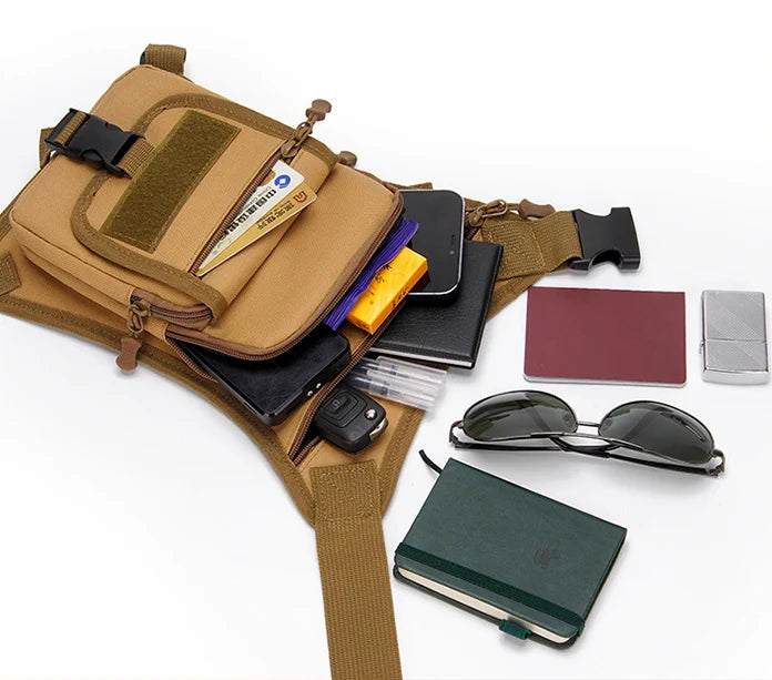 Pilot Drop-Leg Shoulder Bag — Multi-Pocket Messenger Pack