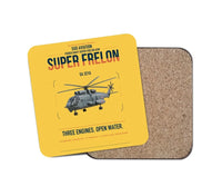 Thumbnail for Sud Aviation SA 321G Super Frelon design on yellow 1 piece coaster