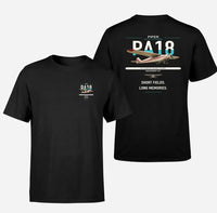 Thumbnail for Piper PA-18 Super Cub design on black t-shirt, double-side print