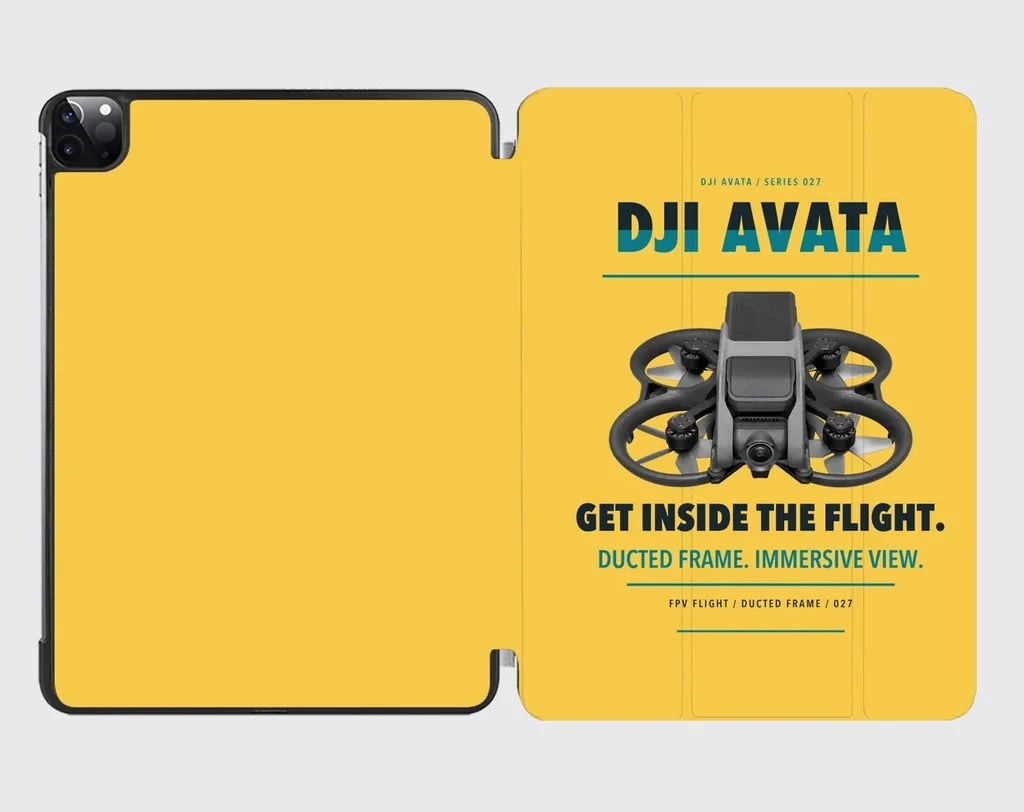 DJI Avata design on yellow ipad tablet case