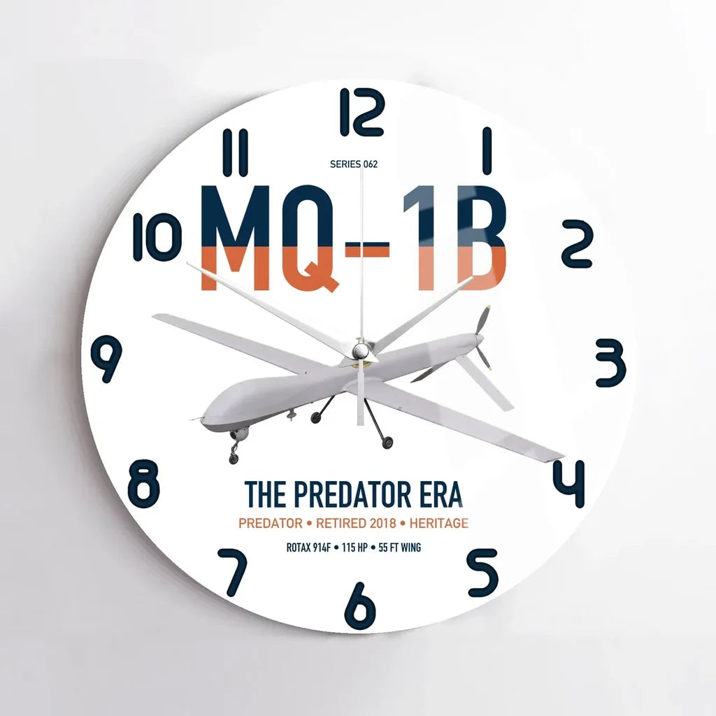 MQ-1B Predator design on white no frame wall clock
