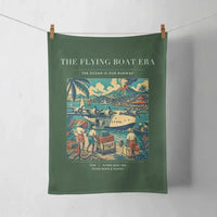 Thumbnail for VINTAGE G4055 - The Flying Boat Era - Designed Towels design on darkgreen