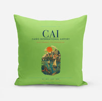 Thumbnail for Cairo International Airport (CAI) design on light green pillow