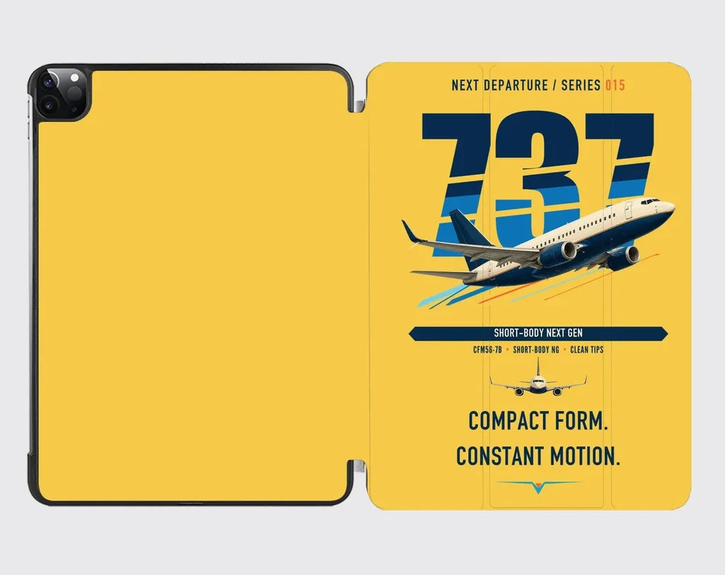 Boeing 737-700 NG design on yellow ipad tablet case