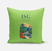 Thumbnail for Painushima Ishigaki Airport (ISG) design on light green pillow
