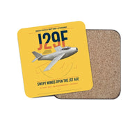 Thumbnail for Saab J 29F Tunnan design on yellow 1 piece coaster