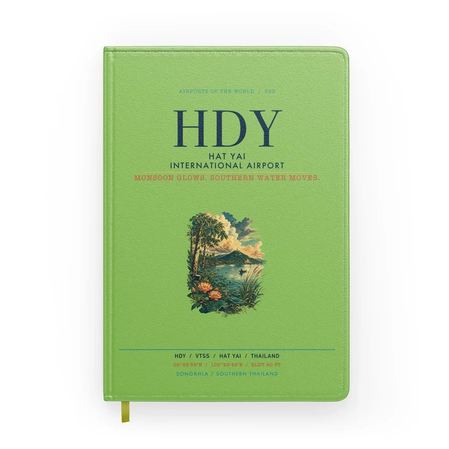 Hat Yai International Airport (HDY) design on light green notebook