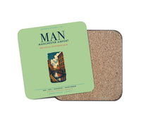 Thumbnail for Manchester Airport (MAN) design on light green 1 piece coaster