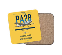 Thumbnail for Piper PA-28 Cherokee design on yellow 1 piece coaster