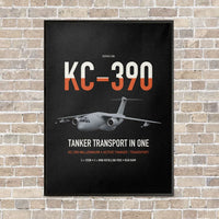 Thumbnail for Embraer KC-390 Millennium vertical canvas print - framed - black background