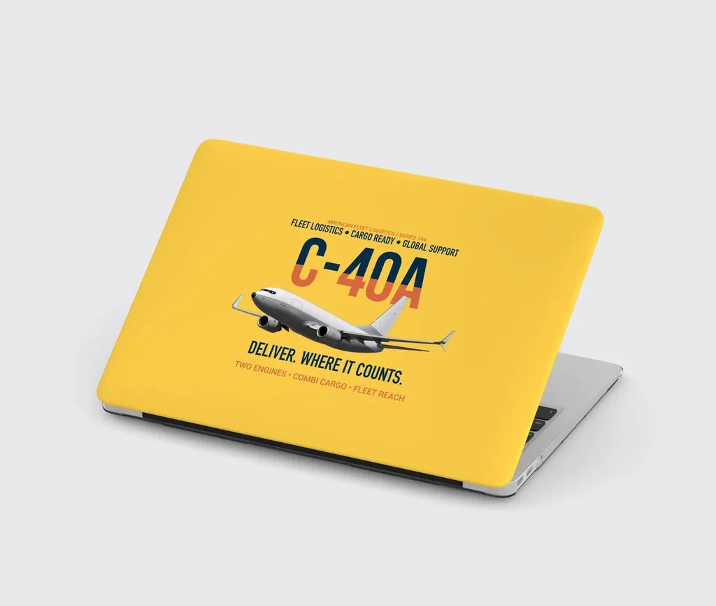 C-40A Clipper Fleet Logistics Ready design on yellow MacBook case