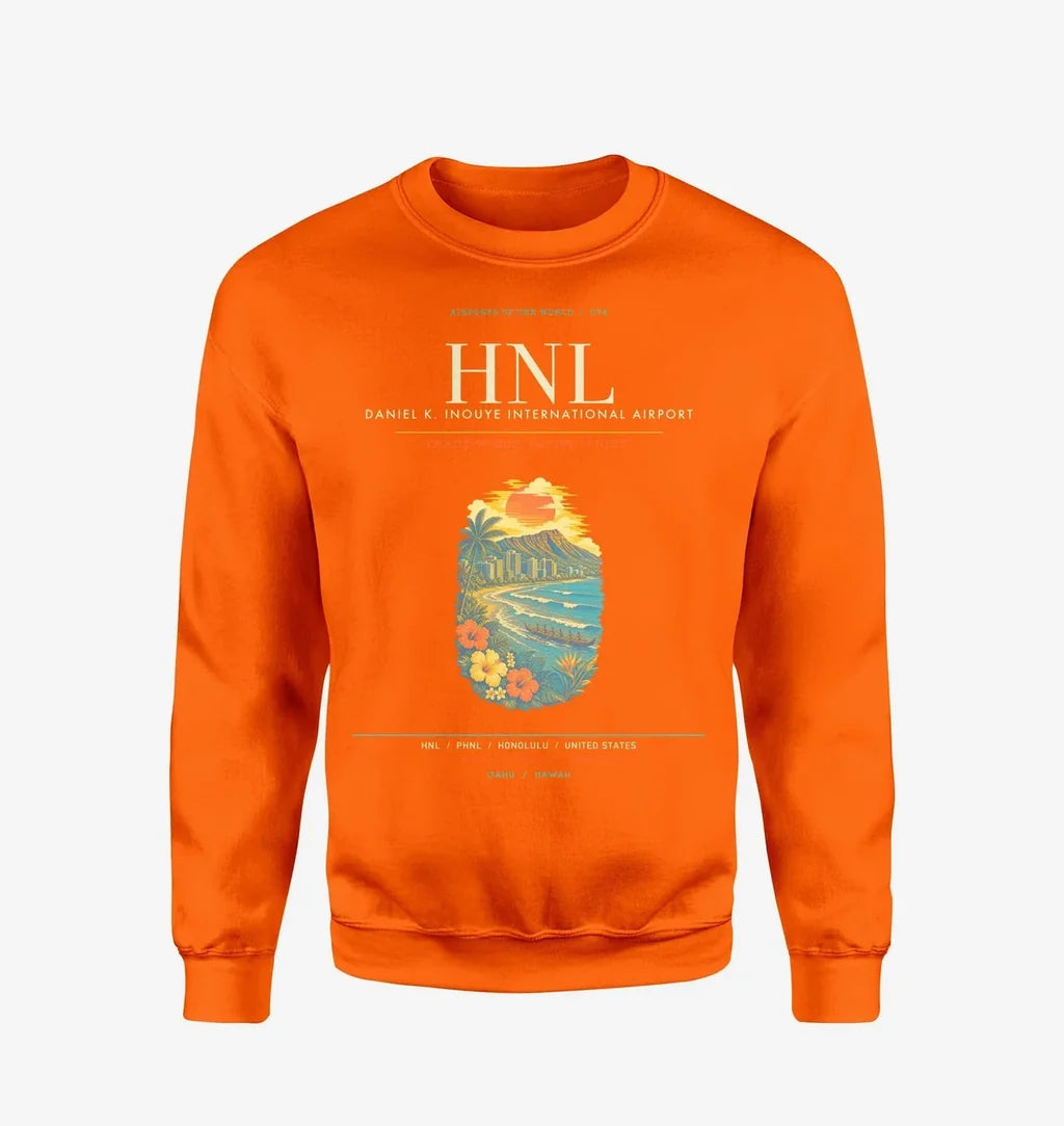 Daniel K. Inouye International Airport Honolulu HNL Sweatshirt - Orange