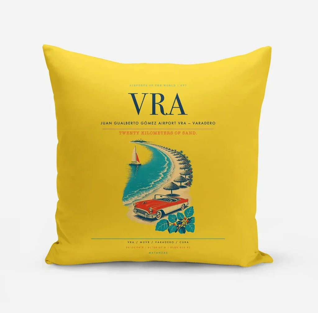 Juan Gualberto Gómez Airport (VRA) design on yellow pillow