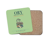 Thumbnail for Paris-Orly Airport (ORY) design on light green 1 piece coaster