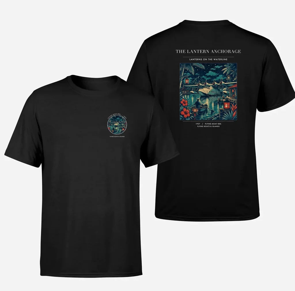 VINTAGE G4187 - The Lantern Anchorage - Double-Side T-Shirt design on black double side t shirt