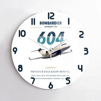 Thumbnail for Bombardier Challenger 604 design on white no frame wall clock