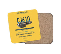 Thumbnail for CJ610 design on yellow 1 piece coaster