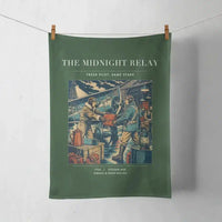 Thumbnail for VINTAGE G4149 - The Midnight Relay - Designed Towels design on darkgreen