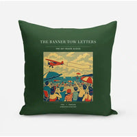 Thumbnail for VINTAGE G4472 - The Banner Tow Letters - Designed Pillows design on darkgreen