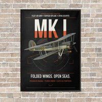 Thumbnail for Fairey Swordfish Mk I vertical canvas print - framed - black background