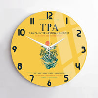 Thumbnail for Tampa International Airport (TPA) design on yellow no frame wall clock