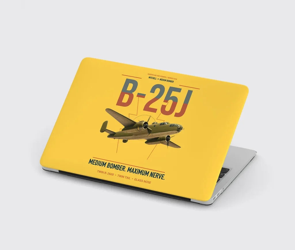 B-25J Mitchell design on yellow MacBook case