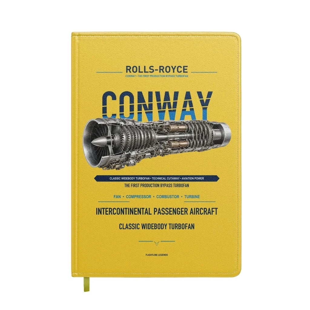 CONWAY design on yellow notebook