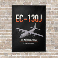 Thumbnail for EC-130J Commando Solo III vertical canvas print - framed - black background