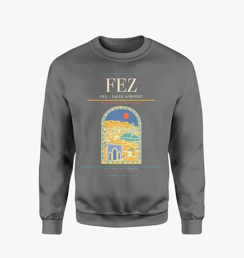 Fes (FEZ) design on gray sweatshirt