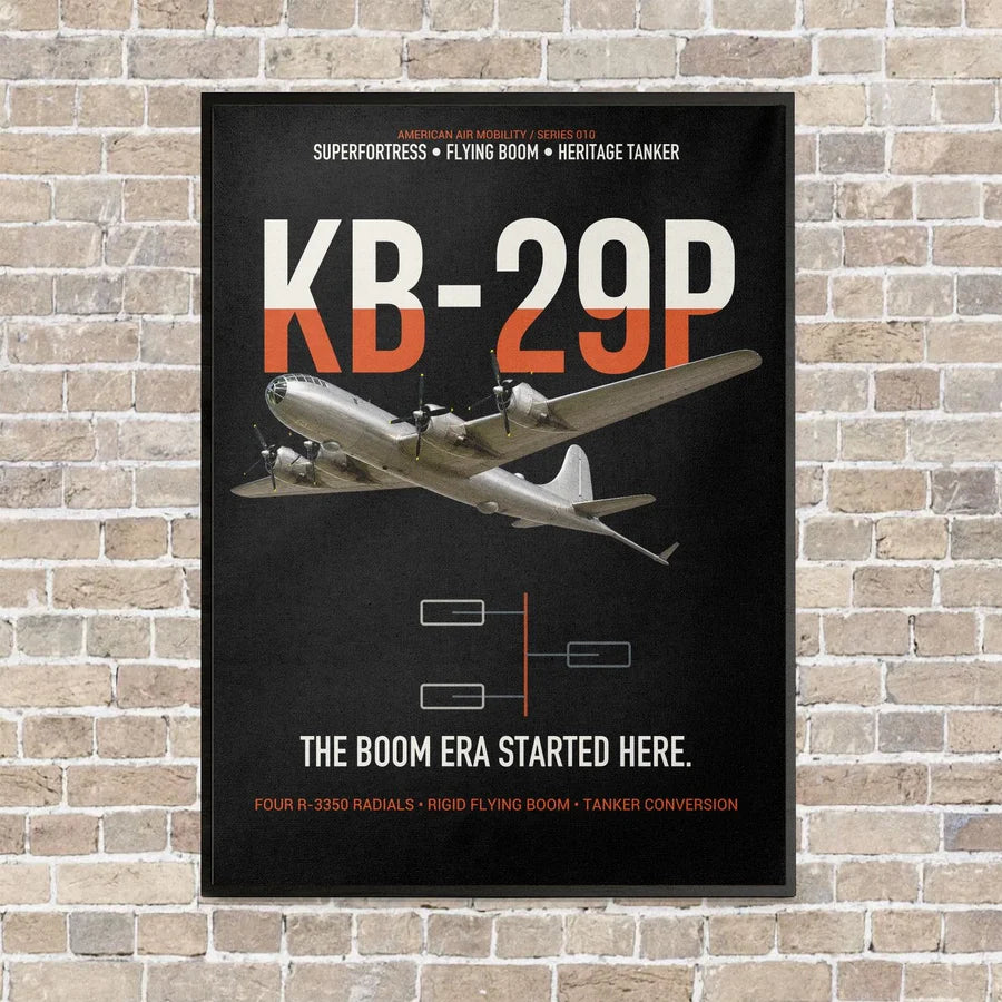 KB-29P SUPERFORTRESS vertical canvas print - framed - black background