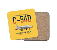 Thumbnail for C-54D Skymaster design on yellow 1 piece coaster