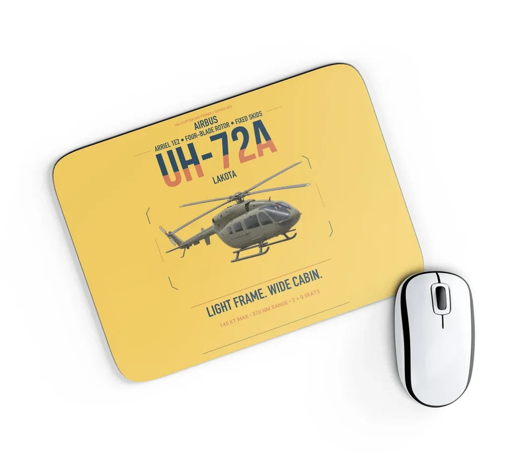 Airbus UH-72A Lakota design on yellow rectangle mouse pad
