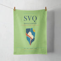 Thumbnail for Seville Airport (SVQ) design on light green towel