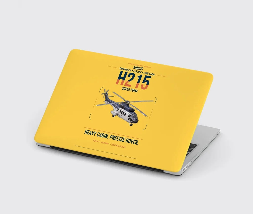 Airbus H215 design on yellow MacBook case