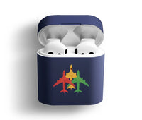 Thumbnail for Colourful 3 Airplanes AirPods plastic case - Dark Blue