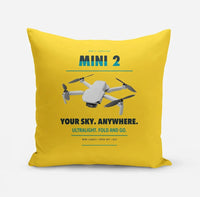 Thumbnail for DJI Mini 2 design on yellow pillow