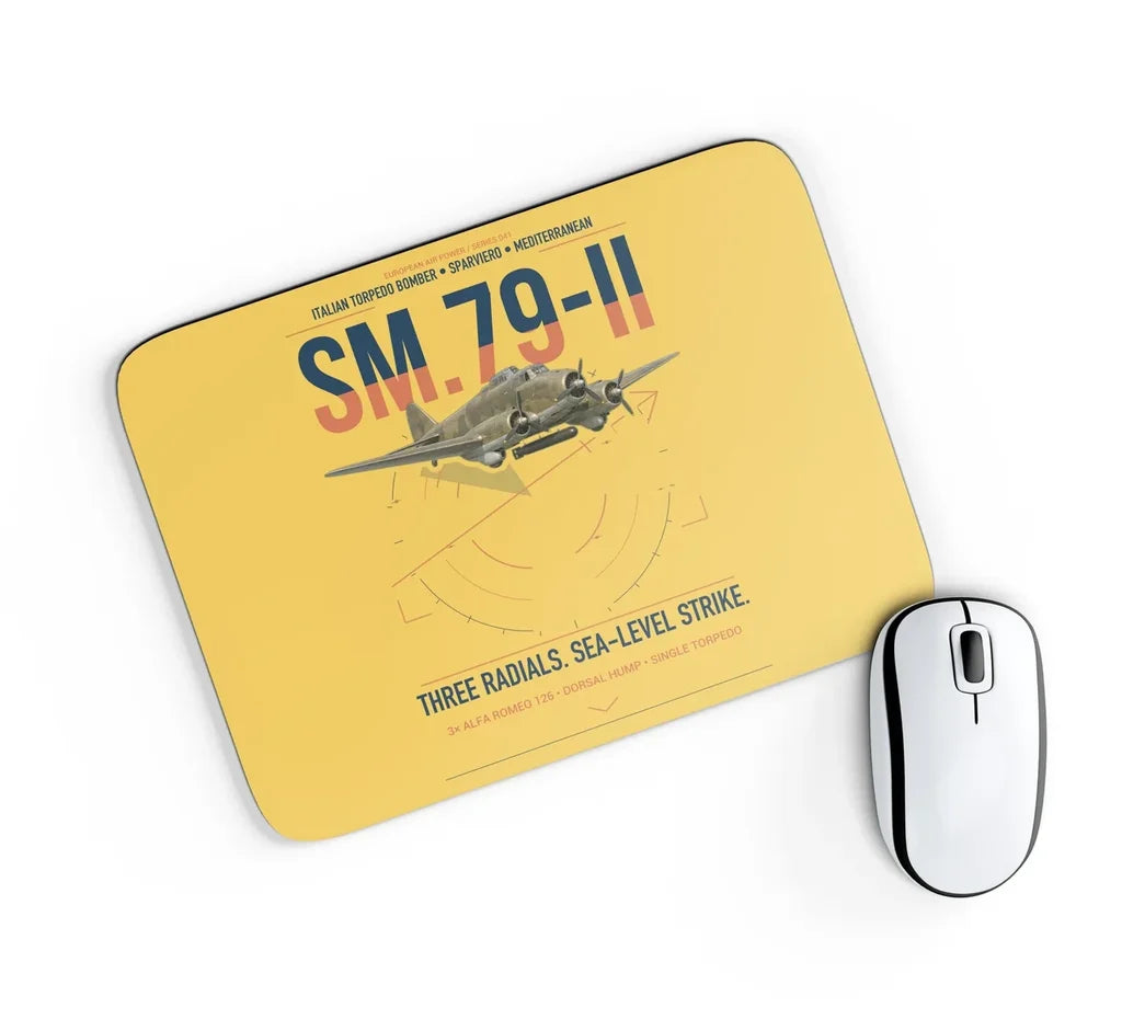 Savoia-Marchetti SM.79-II Sparviero design on yellow rectangle mouse pad