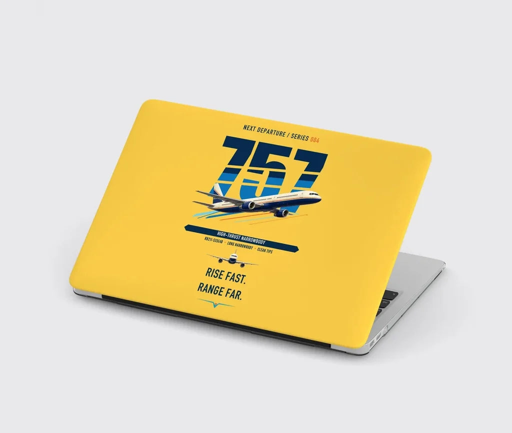 Boeing 757-200 design on yellow MacBook case