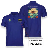 Thumbnail for VINTAGE G4024 - The Island Hopper - Double-Side Polo T-Shirt design on blue+name