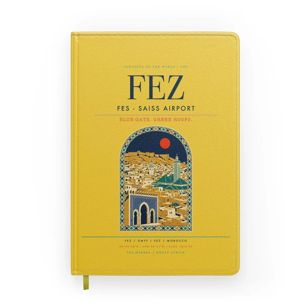 Fes (FEZ) design on yellow notebook