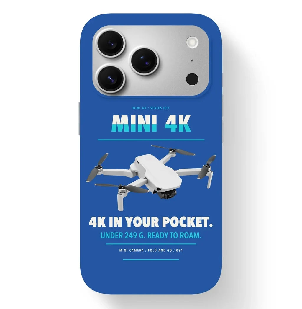 DJI Mini 4K Case design on blue iphone case