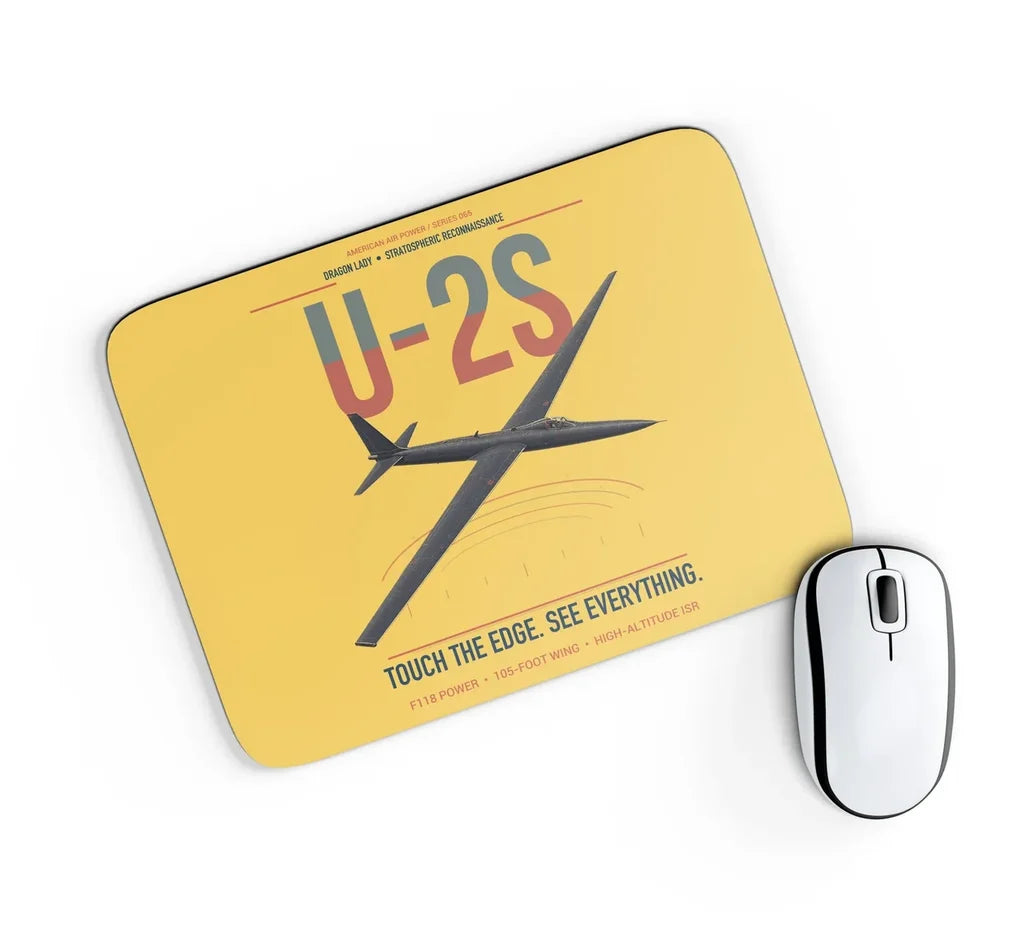 U-2S Dragon Lady design on yellow rectangle mouse pad