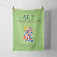 Thumbnail for Malaga-Costa del Sol Airport (AGP) design on light green towel